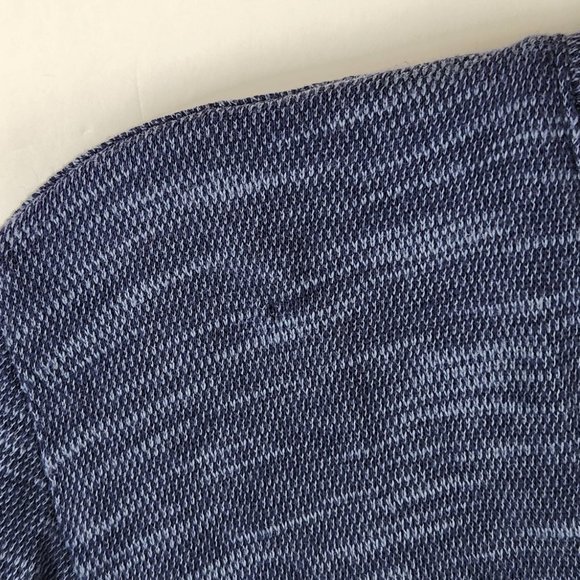 J. Jill Blue Slub Cotton V-Neck Long Sleeve Tunic Top Pockets sz L - Picture 4 of 9